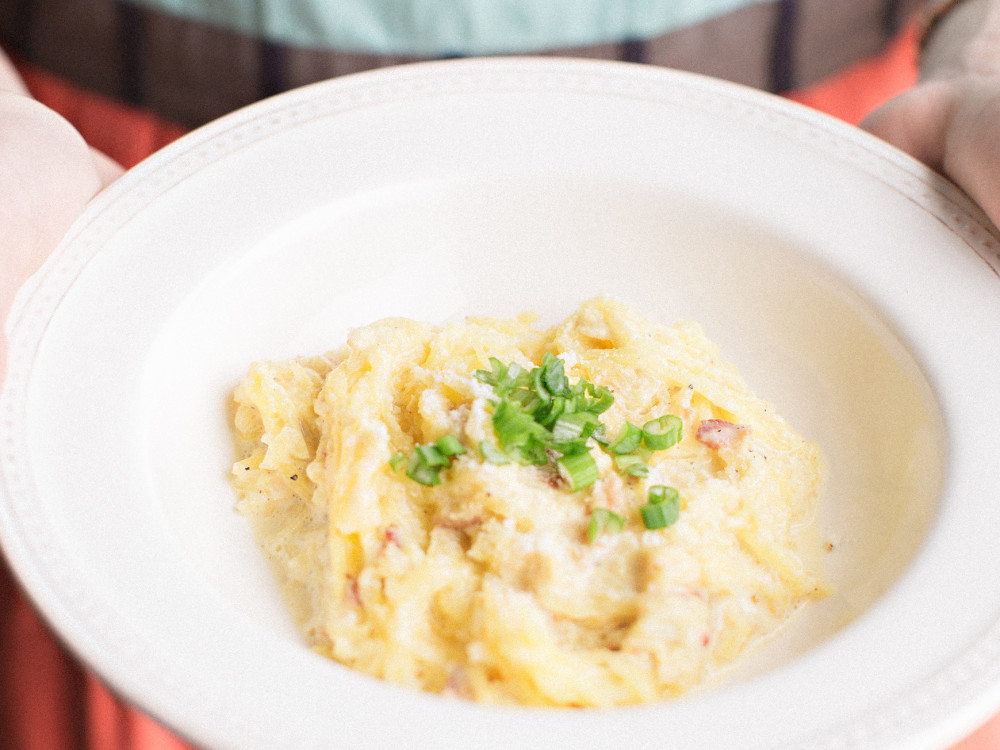 spaghetti (squash) carbonara